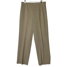 Womens Talbots Stretch Wool Blend Trousers Size 12 Tan High Rise Dress Pants