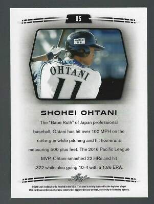 Shohei Ohtani 2018 Leaf Ohtani Retail Card# 05 | eBay