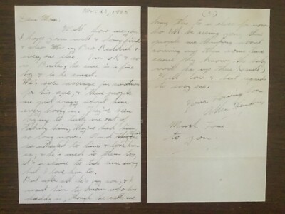 HAND WRITTEN BY JIMI HENDRIX S DAD TO HIS MOTHER ABOUT JIMI  (1945)*Reproduction