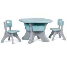 Creative 3-Piece Kids Table and Chair Set with Storage Boxes Premium PE Material