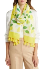 NWT New Kate Spade Lemon Toss Cotton & Silk Oblong Scarf  Multicolor