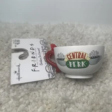 ☕Hallmark FRIENDS Central Perk Mug Decoupage Christmas Ornament, New