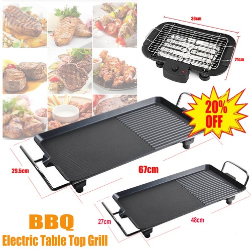 Electric Table Top Grill Griddle BBQ Hot Plate Camping Cooking Multi