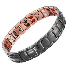 Black Pure Copper Magnetic Bracelet Arthritis Pain Relief Energy Power Men Women