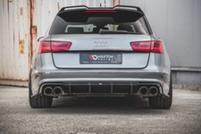 CUP Diffusor Seiten Ansätze SCHWARZ für Audi S6 C7 4G A6 S-Line Avant Heckansatz