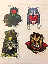 Spitfire Skateboard Stickers, Set of 4, Burn Club, Burn Forever, FREE SHIPPING