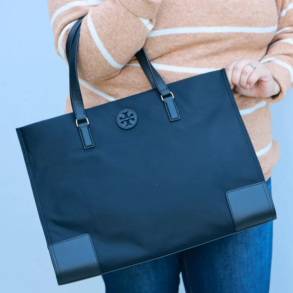 TORY BURCH ELLA TOTE BAG in BLACK