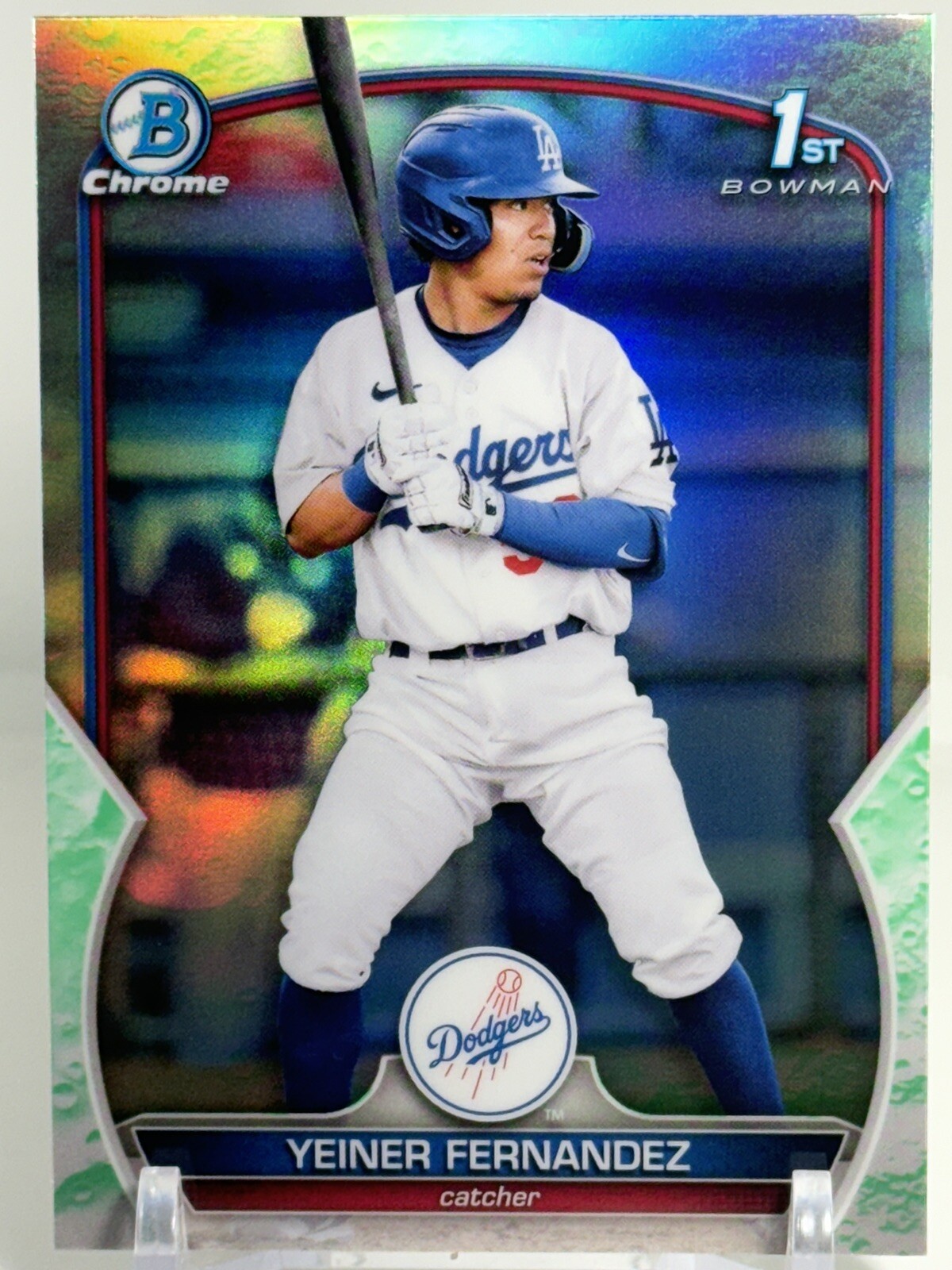 2023 Bowman Yeiner Fernandez Chrome Lunar Glow Refractor 1st #BCP-138 Dodgers