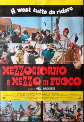 BLAZING SADDLES Italian 1F movie poster MEL BROOKS GENE WILDER 1974 NM
