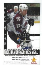 2001-02 Colorado Avalanche Carl's Jr. Dan Hinote