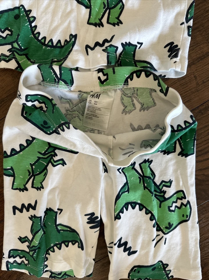 Lote 3 Pijamas Pantalones Cortos Niños Halloween Dinosaurio Talla 10 Juventud H&M Antiguo Azul Marino Foto 4 de 4