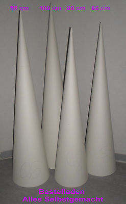 Schultüte Rohling rund 75 80 85 90 100 cm Pappe 550 g/m² sehr stabil Holzspitze