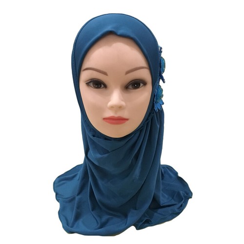 2-6Y Kids Girls Hijab Muslim Amira One Piece Turban Scarf Shawl Wrap Headscarf - Picture 28 of 32