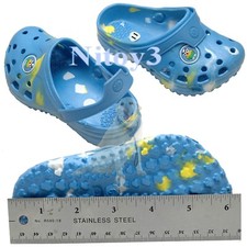 Clogs With Heel Strap Kids Blue  White 2-Pair Size 6- 6 .5"