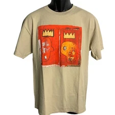 Jean Michel Basquiat Crewneck T Shirt L Beige Short Sleeve Neo Expressionism Art