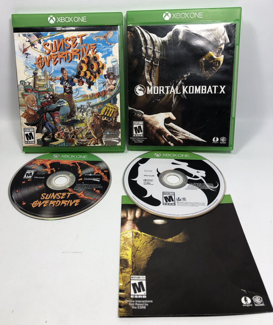 Xbox One Mortal Kombat X & Sunset Overdrive VGC Pre-owned Tested