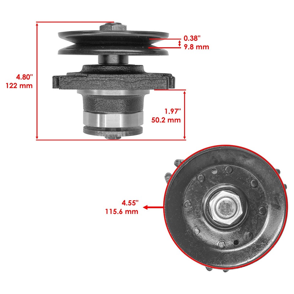 Caltric Husillo Compatible Con John Deere 180 38" 46" 48" Deck AM105409 Cortacésped - Foto 13