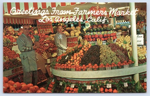 c1960's Greetings From Farmer's Market Los Angeles California Vtg CA ...