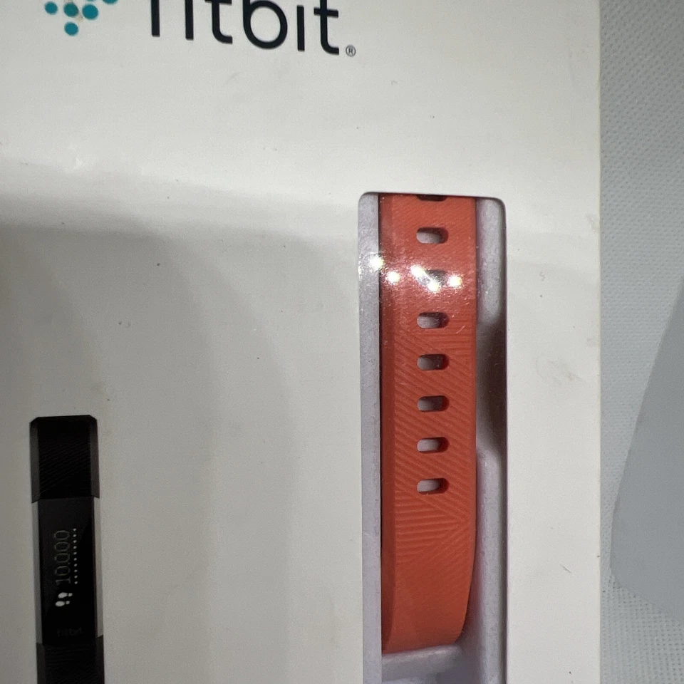 Raro FITBIT Clásico Accesorio Banda Pulsera Alta Fitness Reloj Correa Naranja/Rosa Foto 2 de 4