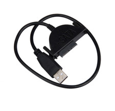 USB 2.0 to Slimline SATA 7 6 13pin Laptop CD DVD Rom Optical Drive Adapter Cable