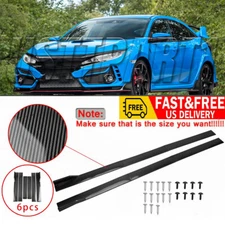 86.6'' Side Skirt Extension Lip Rocker Panel Carbon For Honda Civic Coupe Sedan