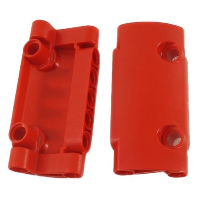 2 NEW LEGO Technic, Panel Curved 7 x 3 with 2 Pin Holes Red