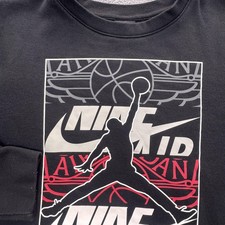 Jordan Sweatshirt Youth XL 16 Black Fleece Pullover Nike Air Jumpman Graphic