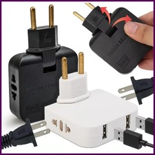 EU Plug 4 in 1 USB Socket Converter 180  Rotatable with 2 USB Ports AC Outlet