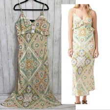 NWT Sanctuary XL Spring Favorite Scarf Paisley V Neck Sleeveless Maxi Dress
