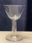 Steuben "8011" Crystal Cocktail Goblet Air Twist Stem 5 1/8 " Signed 2pc.