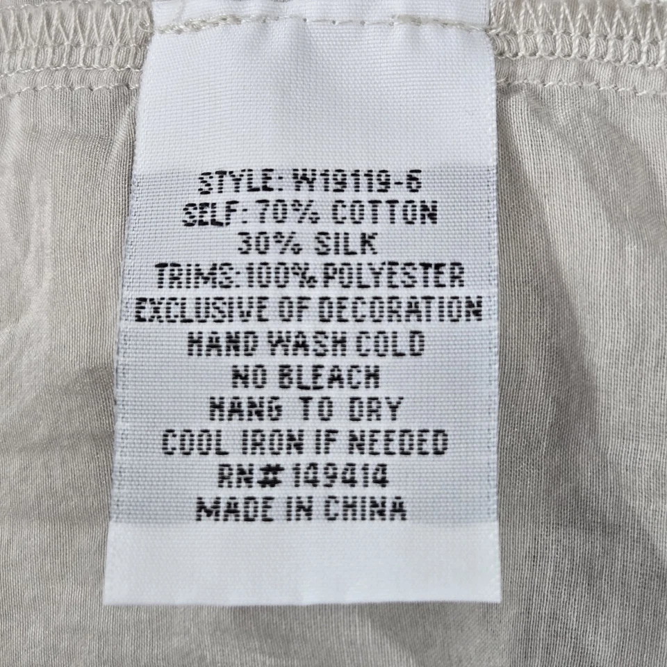 Blusa Johnny Was Workshop Feminina XS Marrom Seda Floral Geométrica Camponesa Boho - Imagem 4 de 4