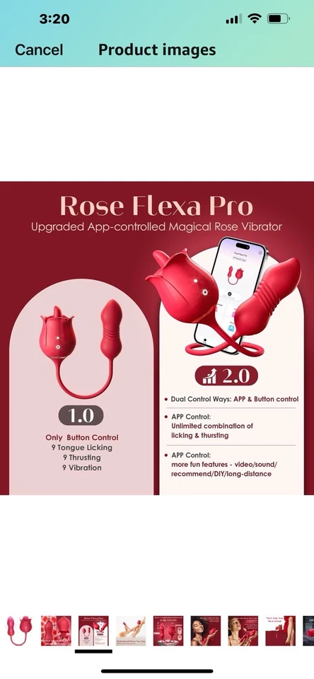 Consolador vibrador rosa juguetes sexuales - MOOLIGIRL 3 EN 1 juguetes para adultos para mujeres con 9 lenguas Foto 3 de 4