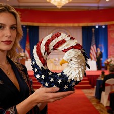 250th Anniversary Eagle Wreath 2D Patriotic Brave Wings Decoration For Door