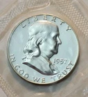 1957 (BU) Franklin Half Dollar From Mint Set