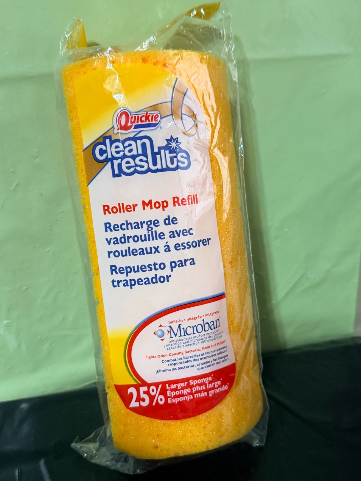 QUICKIE ROLLER MOP REFILL TYPE M CLEAN RESULTS MICROBAN SPON