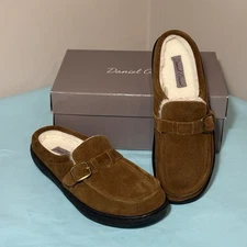 DANIEL GREEN LEILA Suede Slip On Slippers Chesnut Size 8 N