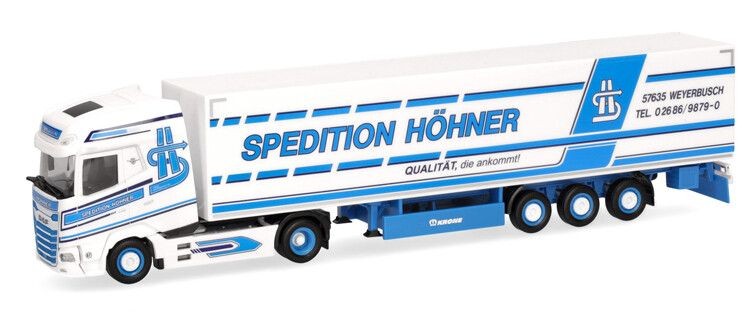 HERPA DAF XG 4x2 avec remorque 3 essieux SPEDITION HOHNER échelle 1/87 pour vitrine