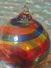 Vintage Hand Blown Art Glass Christmas Ornament Rainbow Swirl Ball — photo 2