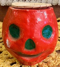LAST ONE RARE MARK Vintage Halloween Jack o' Lantern Pulp Candy Container Japan!