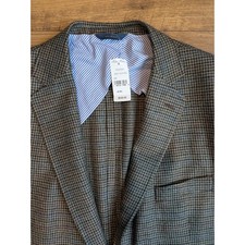 NWT Brooks Brothers Regent Fit Houndstooth Blazer Mens 48R Tweed Elbow Patches