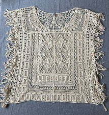Top Soho Dama Crochet Flecos Talla Única Capa Cottagecore Boho Festival Resort