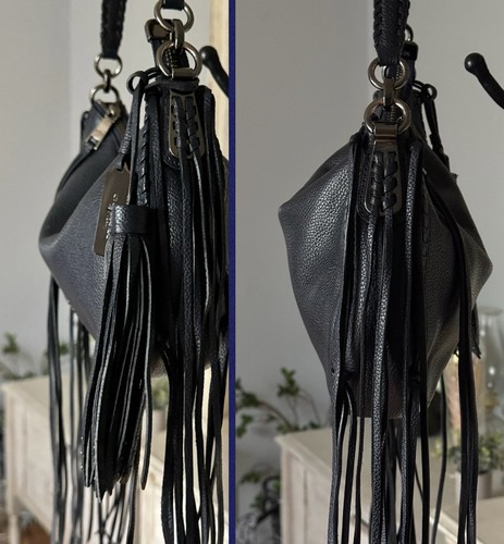 Coach Navy Blue Chelsea Leather Fringe 37740 BOHO Shoulder Bag - Picture 19 of 24
