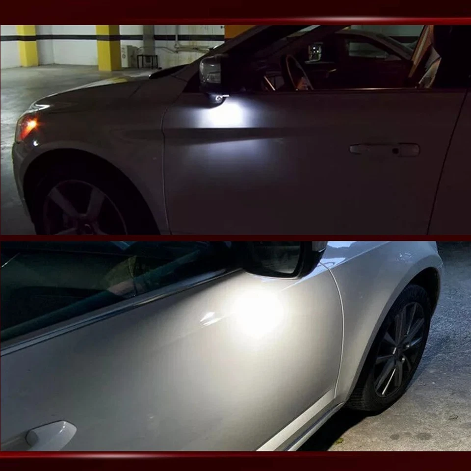 2x Luz de charco debajo del espejo retrovisor para Volvo C30 C70 S60 S80 V50 V70 Jaguar XE XF XJ Foto 3 de 4