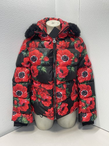 Gorski Women's Ski Jacket Poppy Floral Size S Black/Red