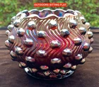 MILLERSBURG PURPLE CARNIVAL RADIUM “HOBNAIL SWIRL” ROSE BOWL – COLOR!!!