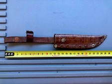 Ancien ETUI CEINTURE CUIR ET CLOUTAGE pour Couteau KNIFE CASE  MESSER