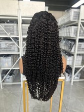 180 Black Deep Curly 26inch 13x4 Trabsparent Lace Front Wig Human Hair Women