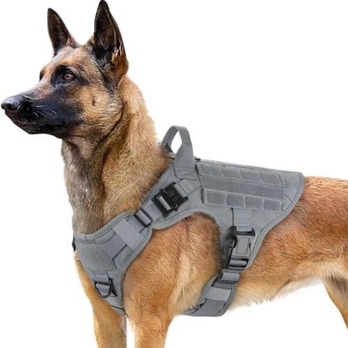 No Pull Hundegeschirr M für Mittlere Hunde - Taktische Weste mit MOLLE System