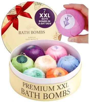 Bath Bombs Set 7 pcs 200g Extra Large Oversized Mineral Sensitive Skin Gift