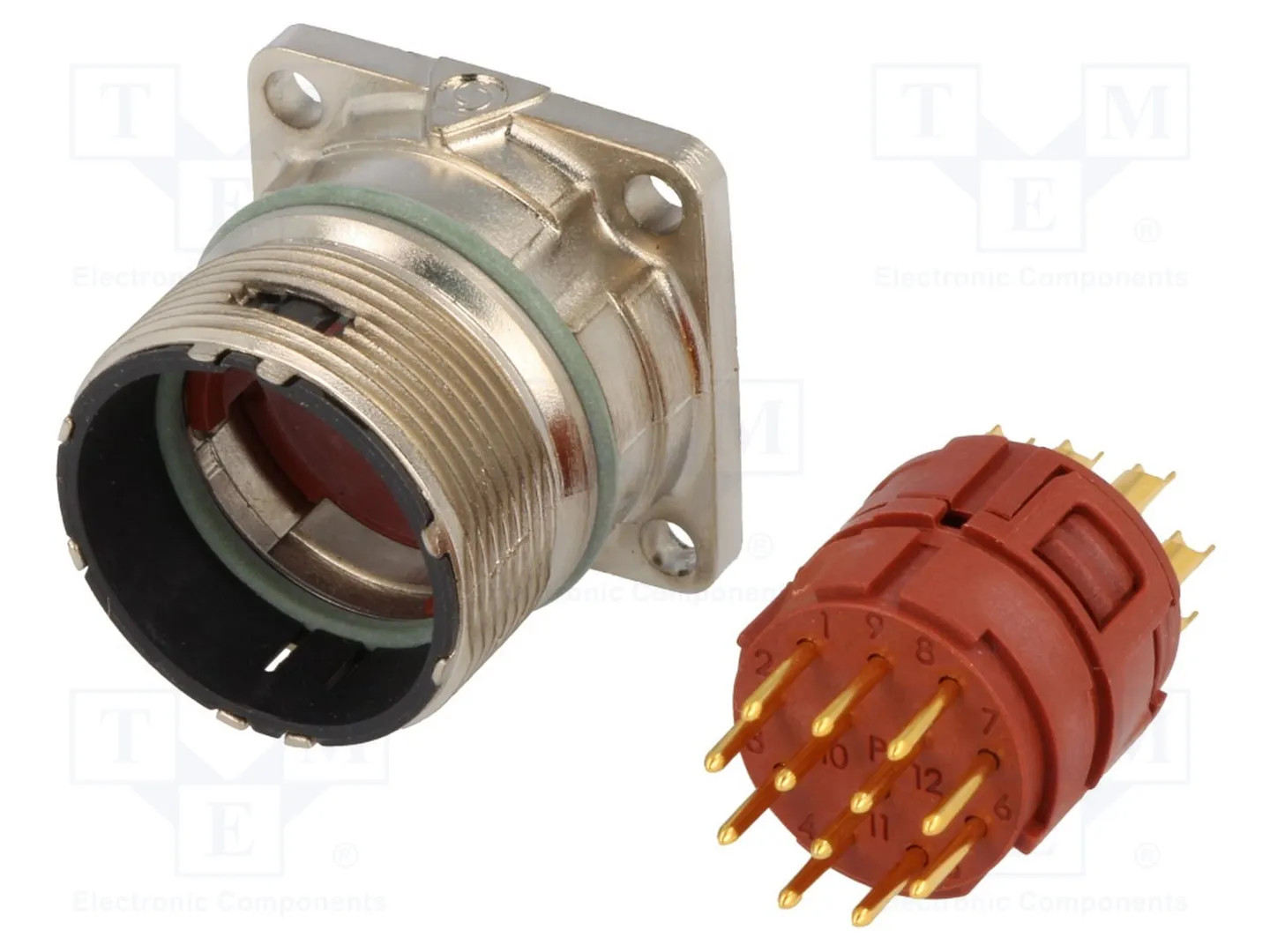 Connector: M23; socket; PIN: 12; male; soldering; straight; IP68